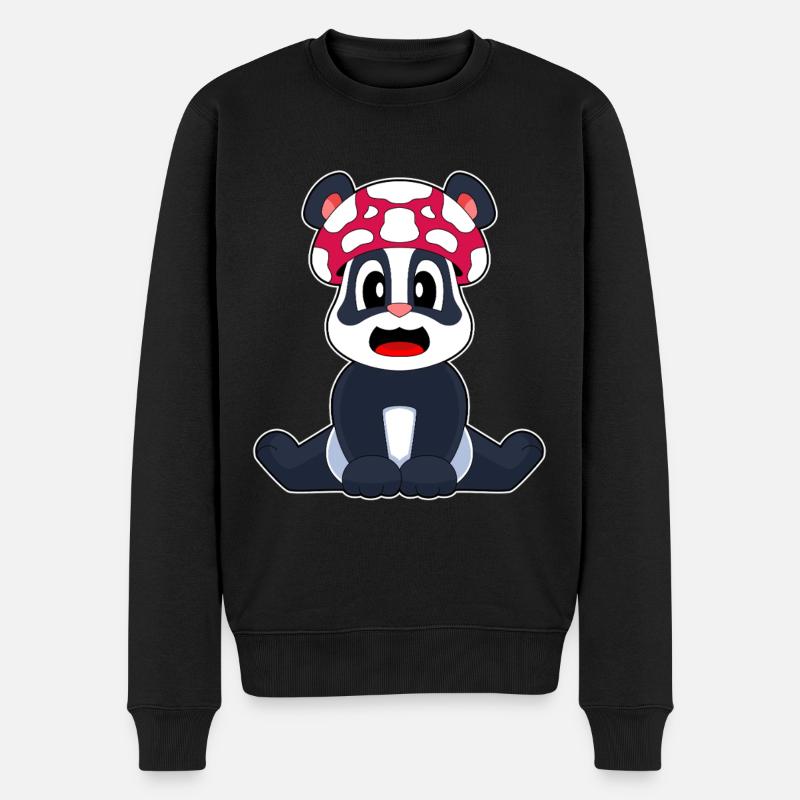 Champignon panda - Pull Premium bio Homme - noir