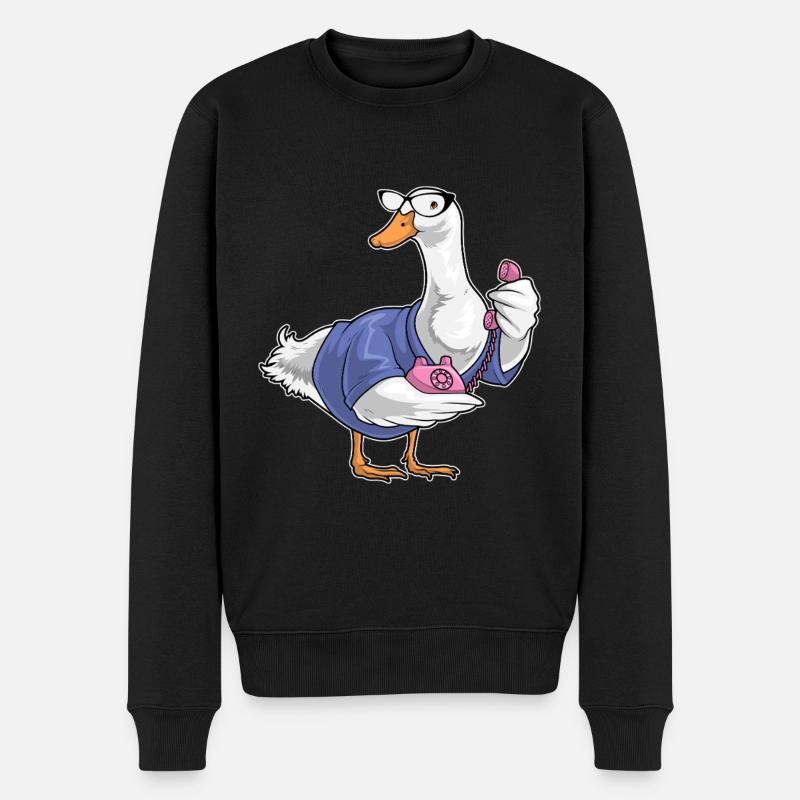 Duck Secrétaire Téléphone - Pull Premium bio Homme - noir