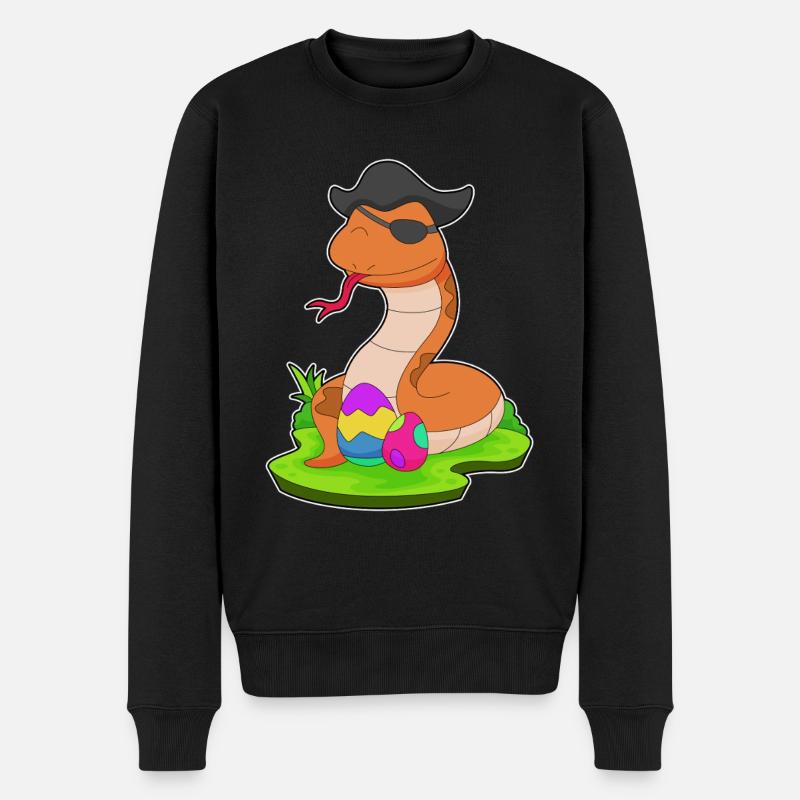 Snake Easter Pirate - Men's Premium Organic Jumper - black