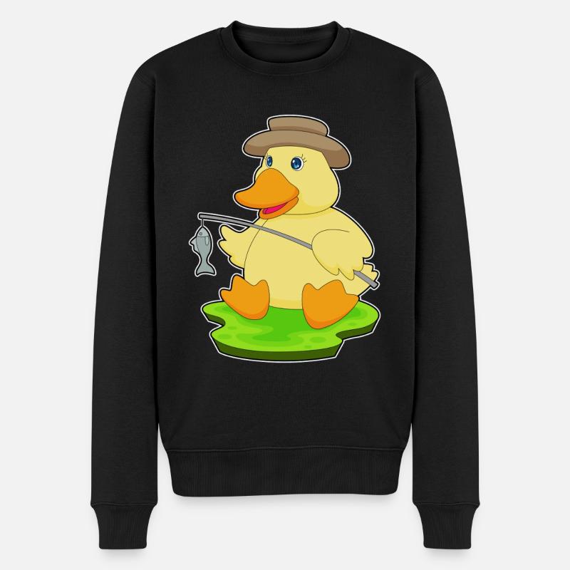 Canard Pêcheur Pêche Pêche - Pull Premium bio Homme - noir