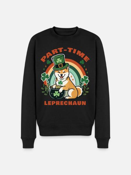 Part-time Leprechaun St. Patrick's Day - Men's Premium Organic Jumper - black