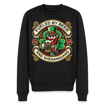 St. Patrick's Day: Angetrieben Von Bier - Männer Premium Bio Pullover - Schwarz - Vorne - Nico (187cm)