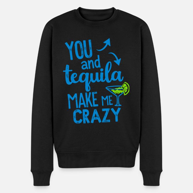 Tequila Party Spruch Zitat - Männer Premium Bio Pullover - Schwarz