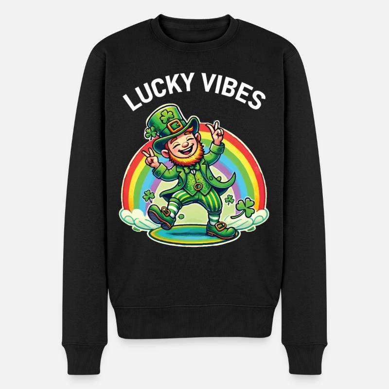 Joyeuses vibrations de la Saint-Patrick - Pull Premium bio Homme - noir