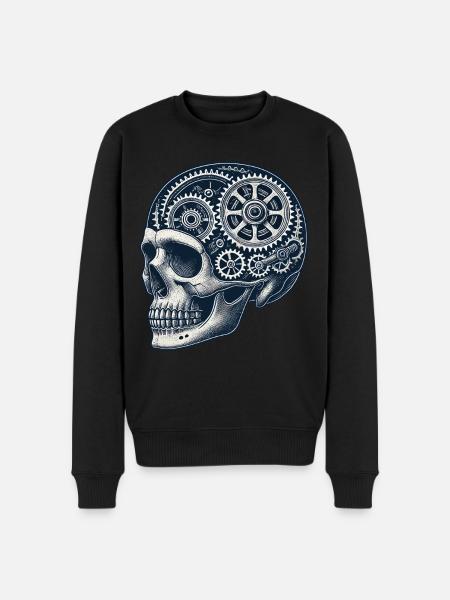 Bicycle Enthusiast Skull Gears - Men's Premium Organic Jumper - black