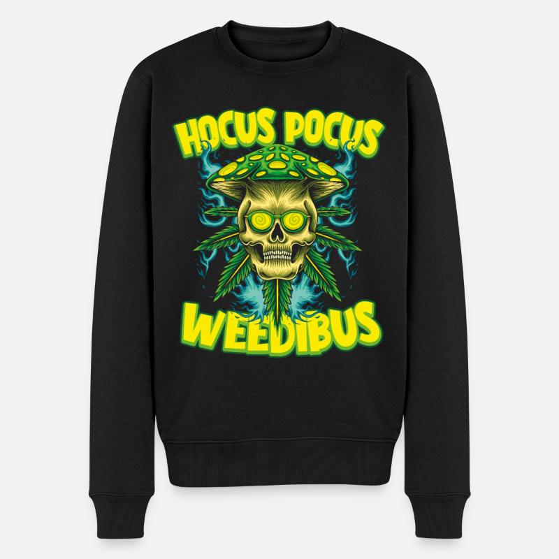 Hocus Pocus Weedibus - 420 Blaze Motif - Pull Premium bio Homme - noir