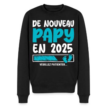 2025 wieder Opa - Männer Premium Bio Pullover - Schwarz - Vorne - Nico (187cm)