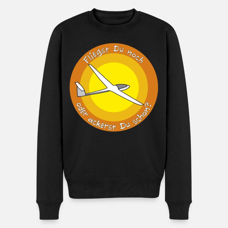 fliegst Du noch - Männer Premium Bio Pullover - Schwarz