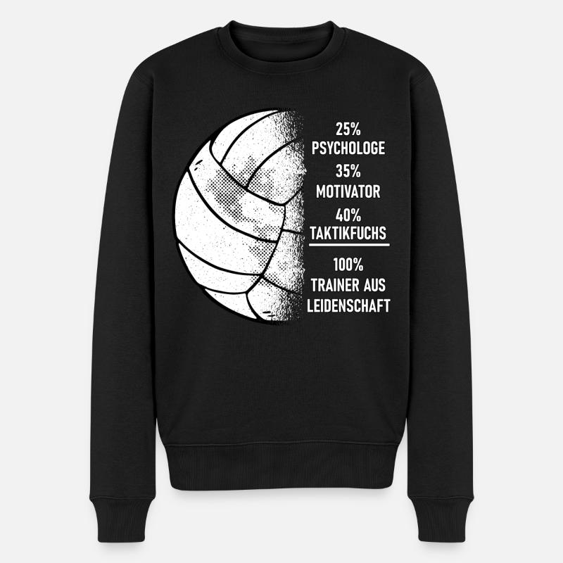 Volleyballtrainer aus Leidenschaft Volleyball - Männer Premium Bio Pullover - Schwarz