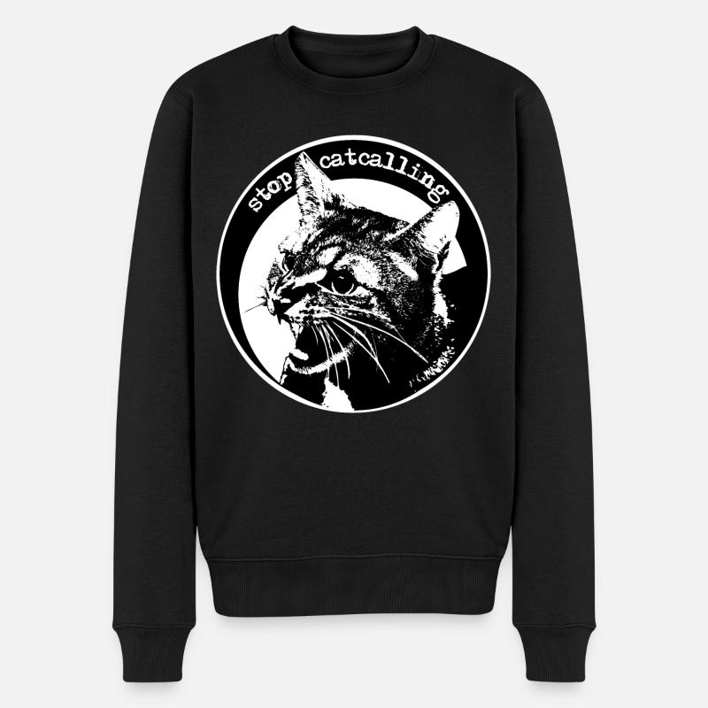 stop catcalling - Männer Premium Bio Pullover - Schwarz