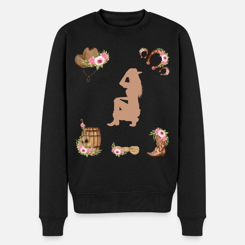 Western Girl - Männer Premium Bio Pullover - Schwarz