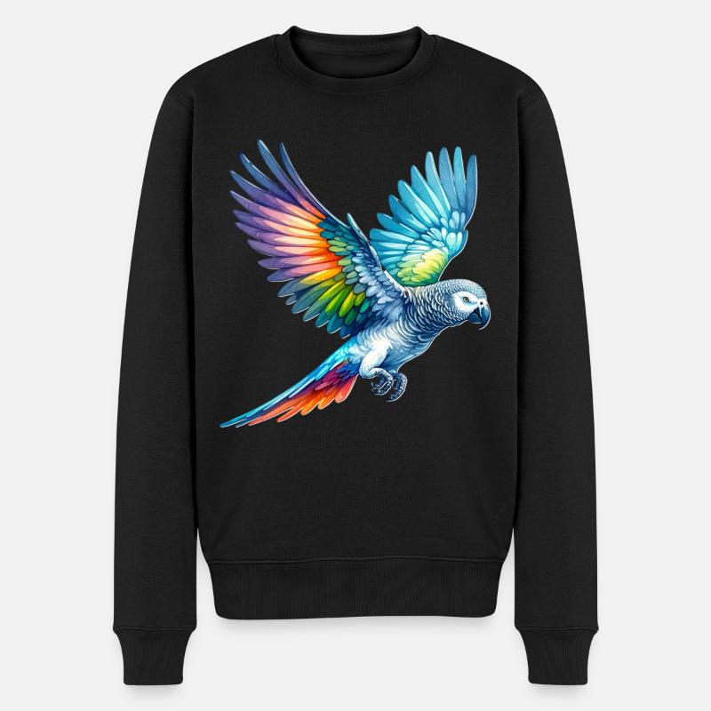 Graupapagei Geschenk - Männer Premium Bio Pullover - Schwarz
