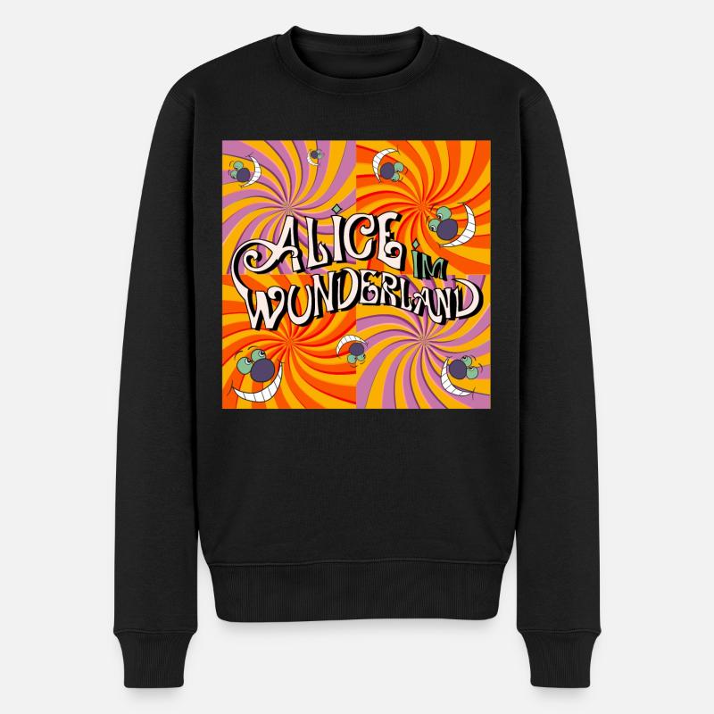 Alice Im Wunderland Verdrehte Welt - Männer Premium Bio Pullover - Schwarz