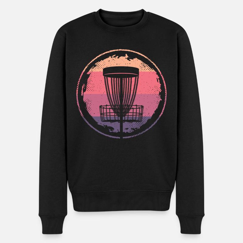 Discgolfer retro Discgolf Spieler Frauen Disc Golf - Männer Premium Bio Pullover - Schwarz