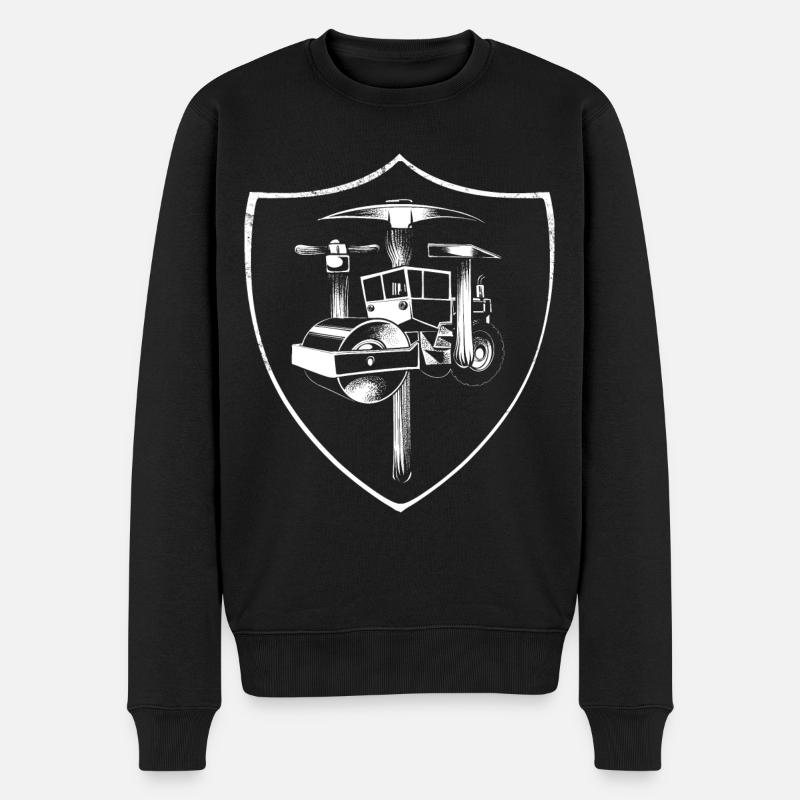 Armoiries des constructeurs de routes - Pull Premium bio Homme - noir