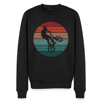 BMX Vélo Cycliste Vintage Cascade BMX - Pull Premium bio Homme - noir - Devant - Nico (187cm)