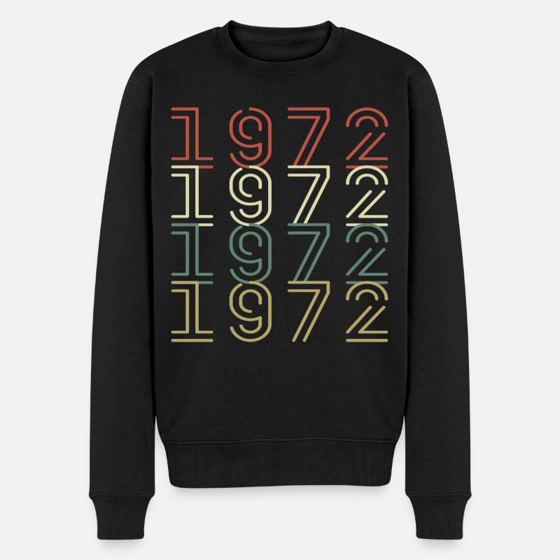 Original 1972 Jahrgang Vintage Geburtstag Retro - Männer Premium Bio Pullover - Schwarz