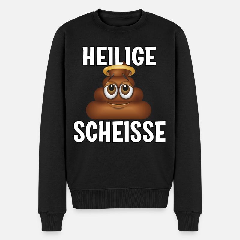Heiligige Scheisse - Männer Premium Bio Pullover - Schwarz