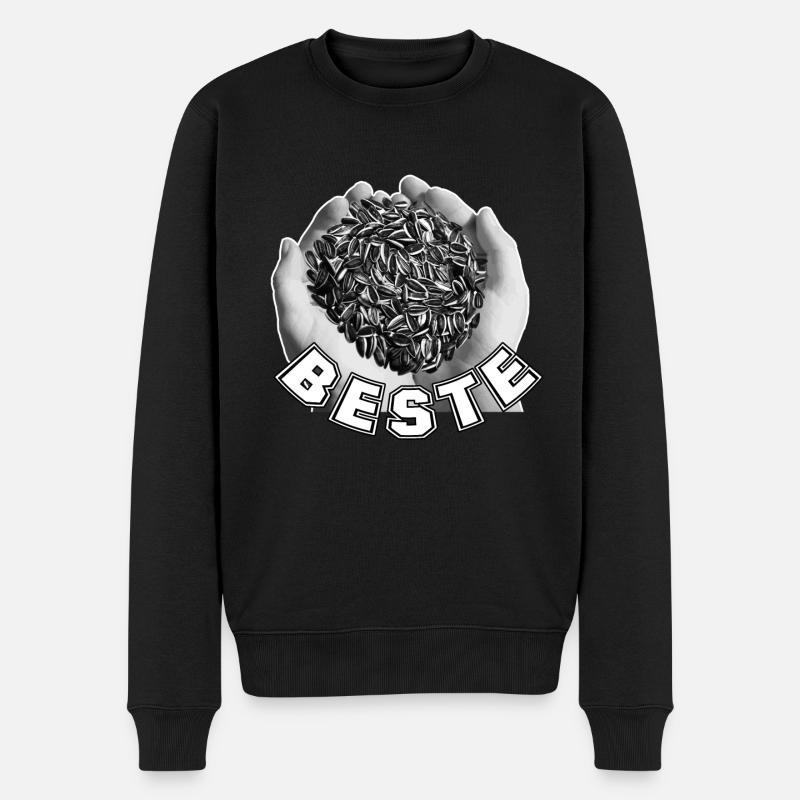 Sonnenblumenkerne Beste - Männer Premium Bio Pullover - Schwarz