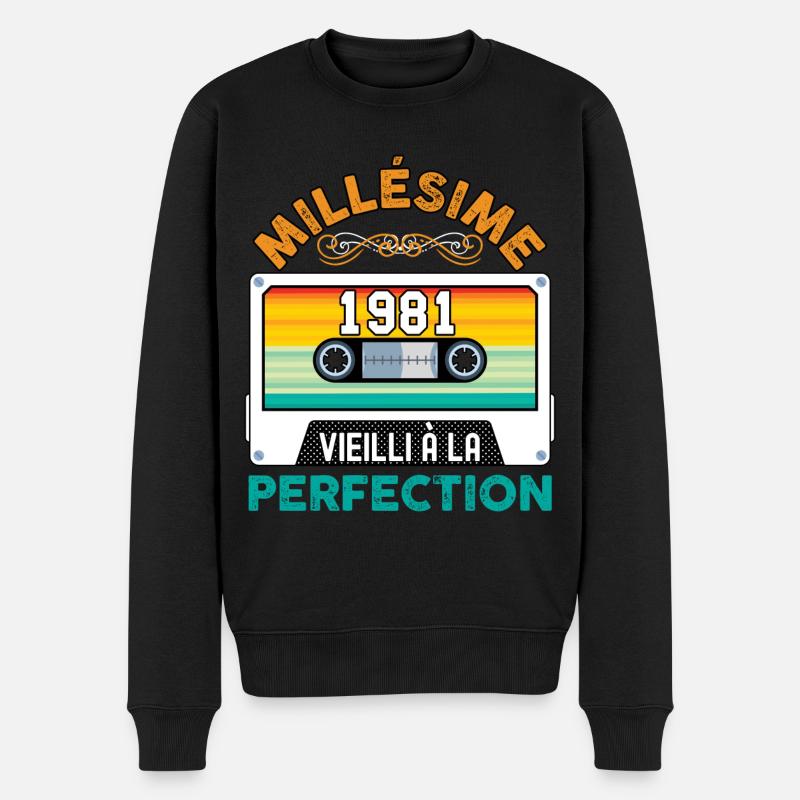 40 Jahre 1981 Jahrgang Kassette Jubiläum retro - Männer Premium Bio Pullover - Schwarz
