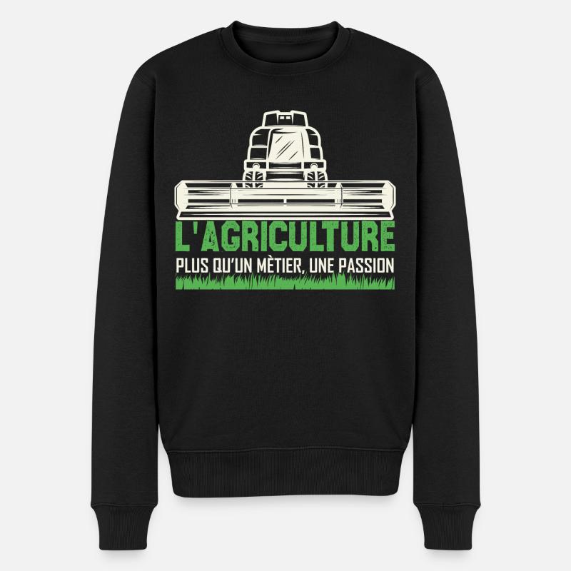 L'agriculture plus qu'un métier, une passion. - Pull Premium bio Homme - noir