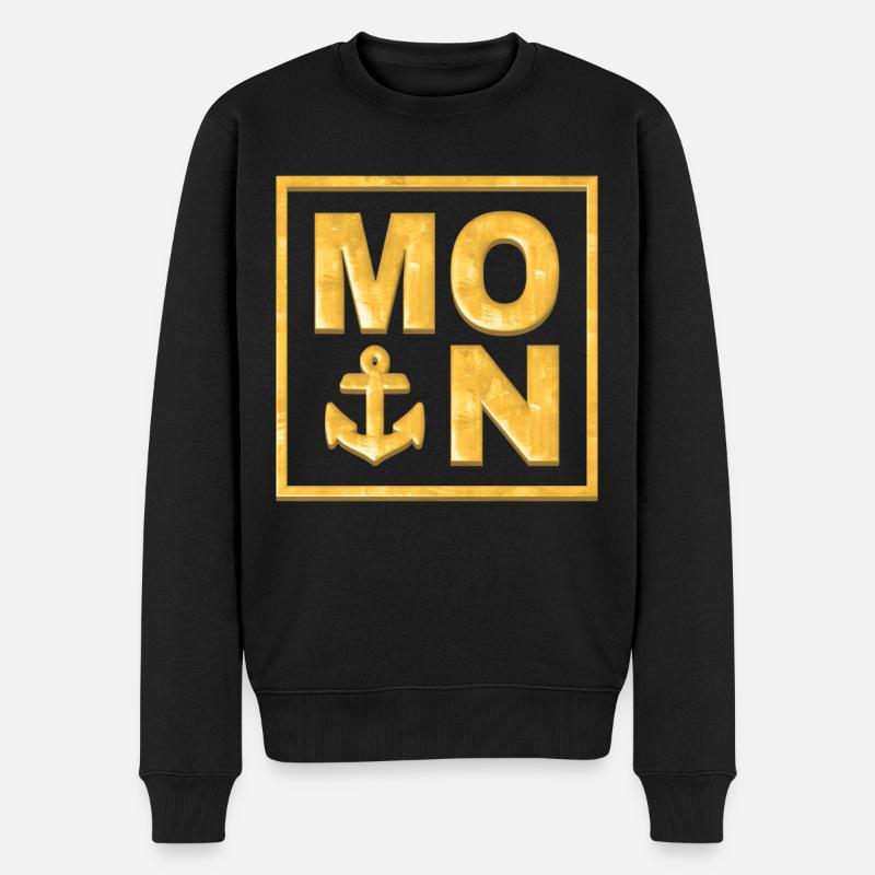 MOIN Anker Gold - Männer Premium Bio Pullover - Schwarz