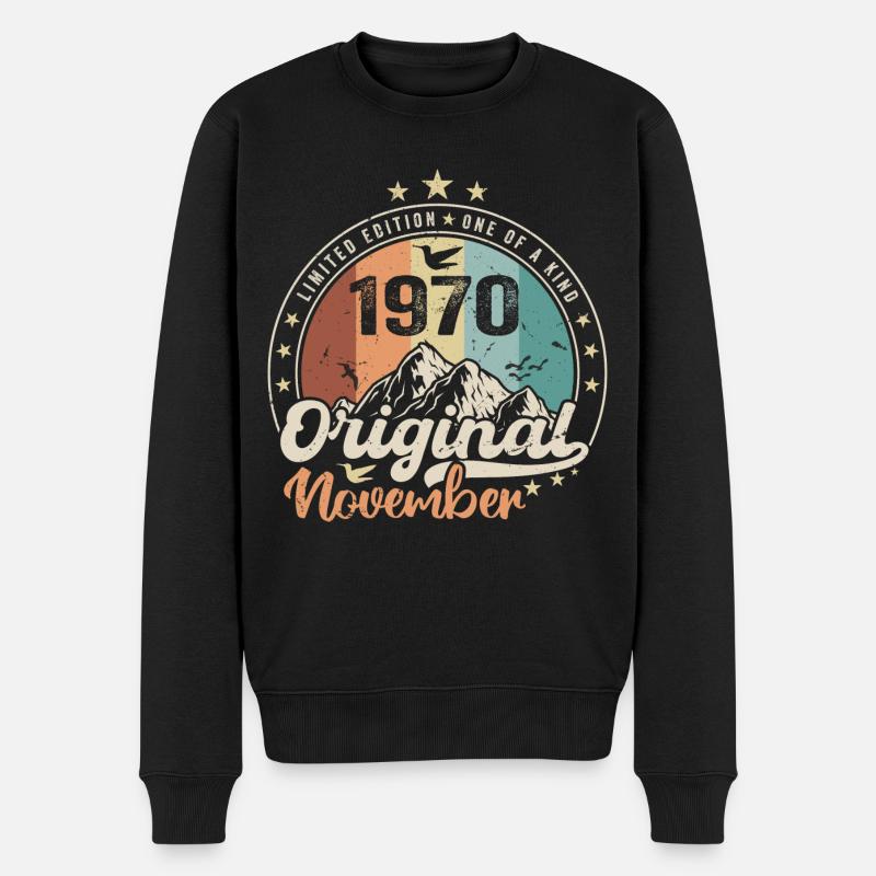 Die Legenden wurden im November 1970 geboren Geschenk - Männer Premium Bio Pullover - Schwarz