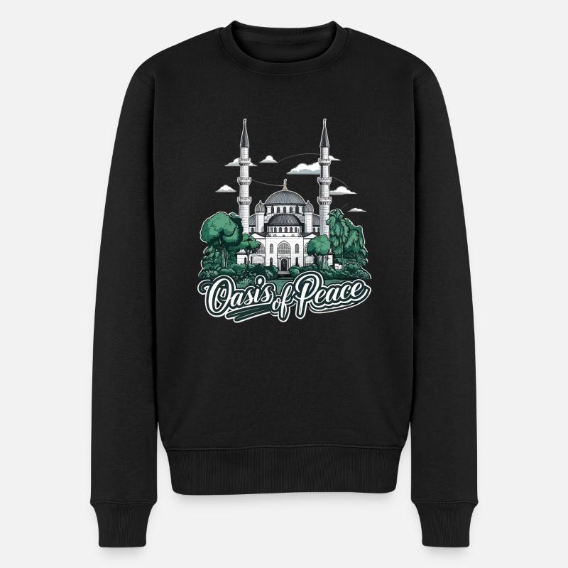 Majestätische Moschee & islamische Kultur - Männer Premium Bio Pullover - Schwarz