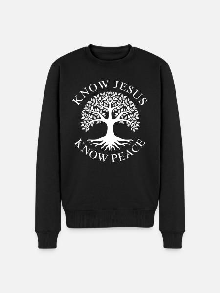 know jesus know peace - Men's Premium Organic Jumper - black