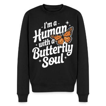 Schmetterling Monarchfalter Bunt Schmetterlinge - Männer Premium Bio Pullover - Schwarz - Vorne - Nico (187cm)