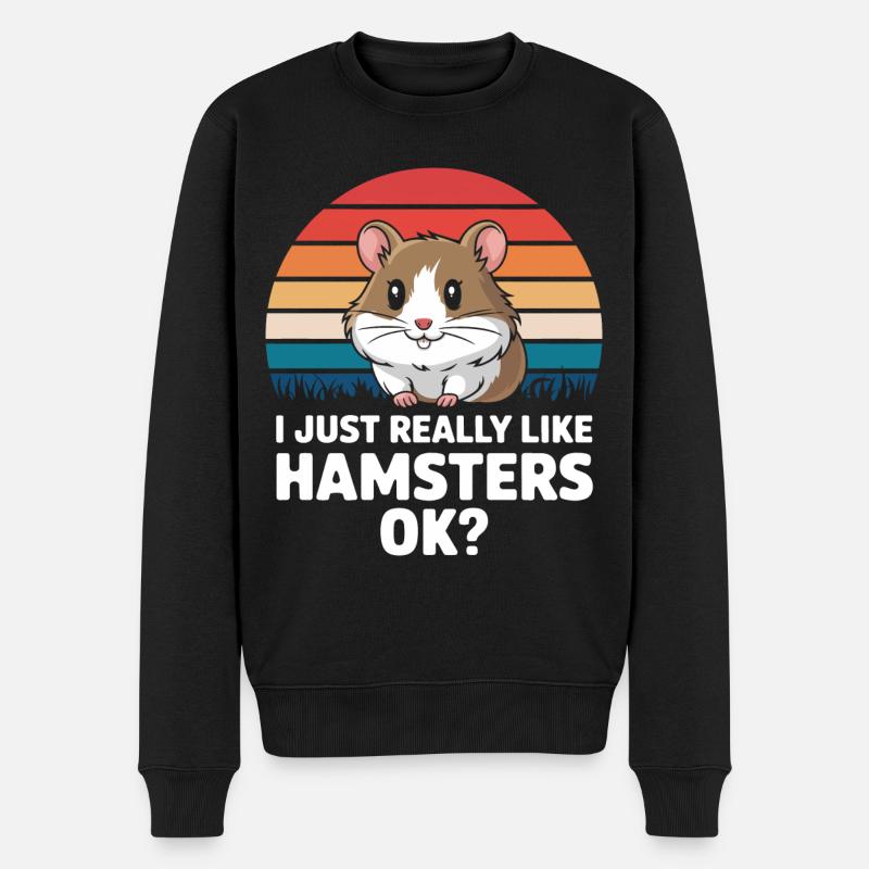 Hamster - Männer Premium Bio Pullover - Schwarz