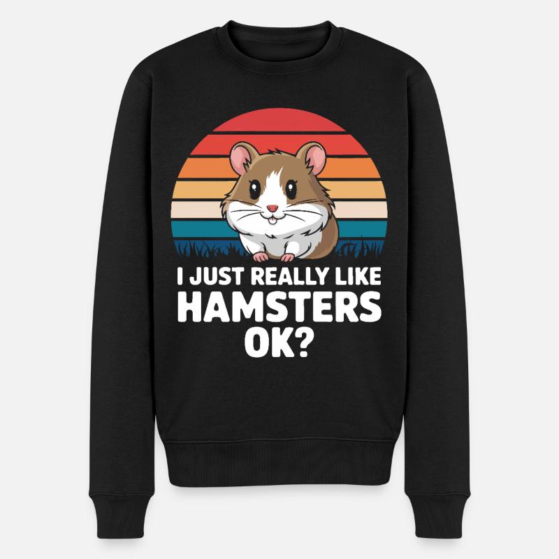 Hamster - Männer Premium Bio Pullover - Schwarz