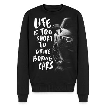 CAR CAR CAR QUOTE HUMOR RACING - Men's Premium Organic Jumper - black - Front - Nico (187cm)