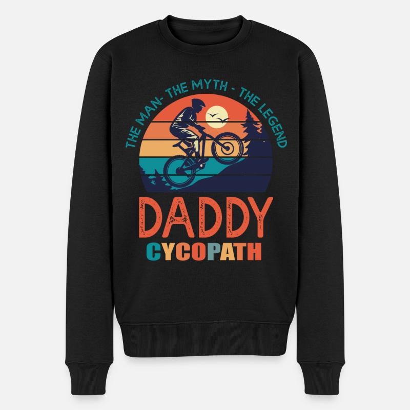 Papa Cycopath Papa Fahrrad Humor Radfahrer BMX - Männer Premium Bio Pullover - Schwarz