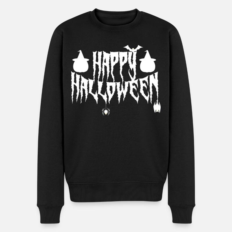 Fröhliches Halloween - Männer Premium Bio Pullover - Schwarz
