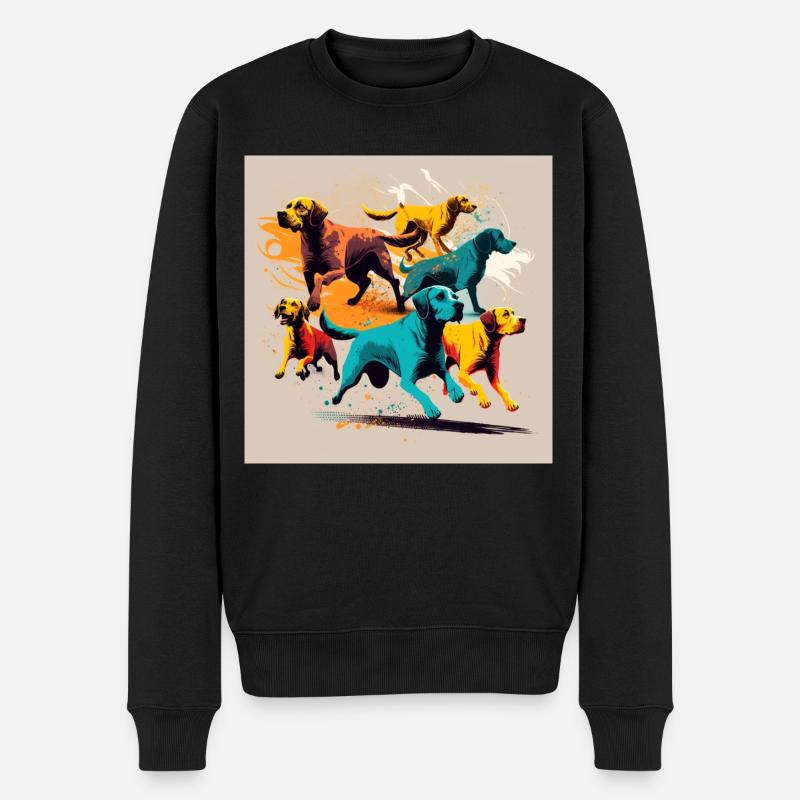 Hunde Gruppe - Bunte Hunde - Männer Premium Bio Pullover - Schwarz