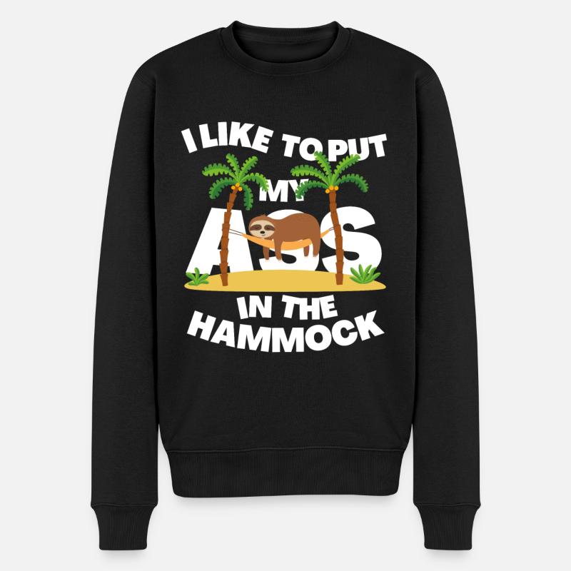 ICH MAG ES, MEINEN IN DIE HÄNGEMATTE ZU STECKEN - Männer Premium Bio Pullover - Schwarz