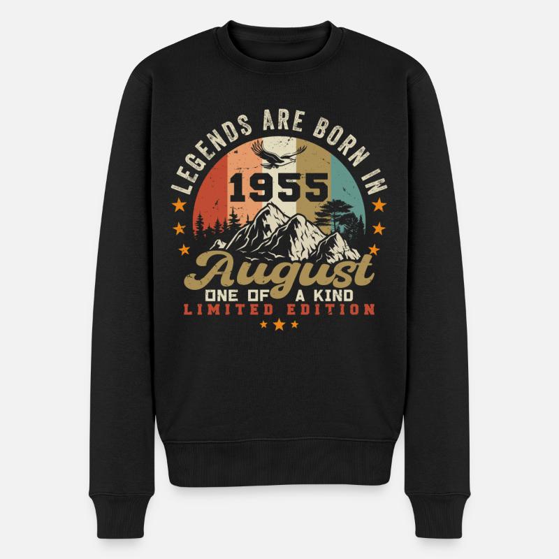 Legenden wurden im August 1955 geboren 1955 August - Männer Premium Bio Pullover - Schwarz