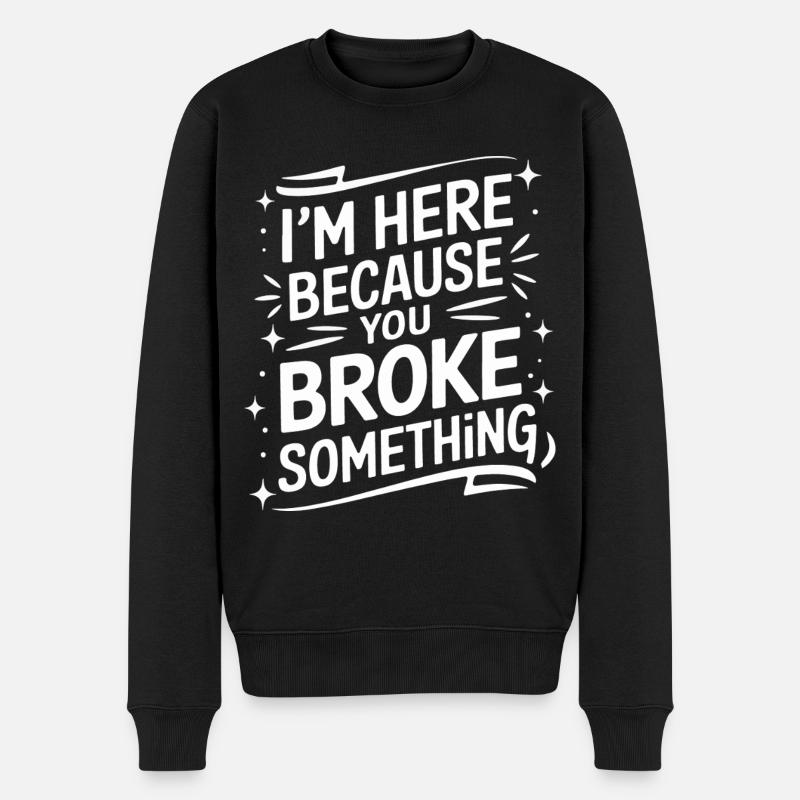 Technischer Support Computerfreak Nerd - Männer Premium Bio Pullover - Schwarz