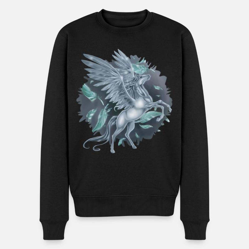 Pegasus avec fond « Stain » - Pull Premium bio Homme - noir