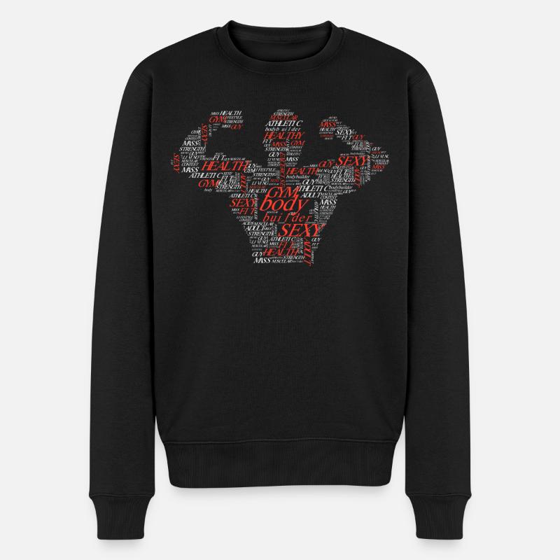 Gym Typografie - Männer Premium Bio Pullover - Schwarz