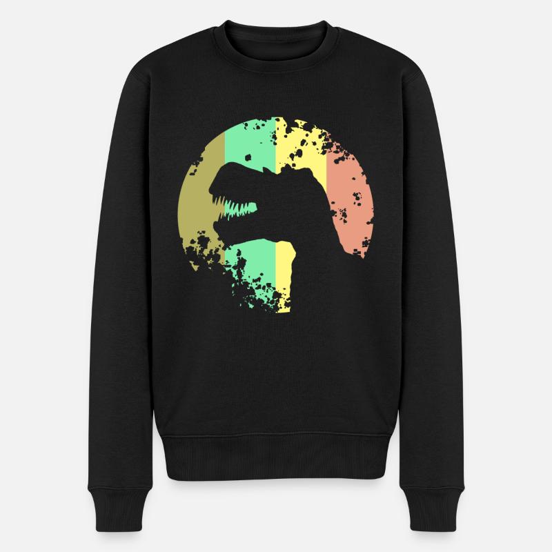 Dinosaurier T-Rex Design - Männer Premium Bio Pullover - Schwarz