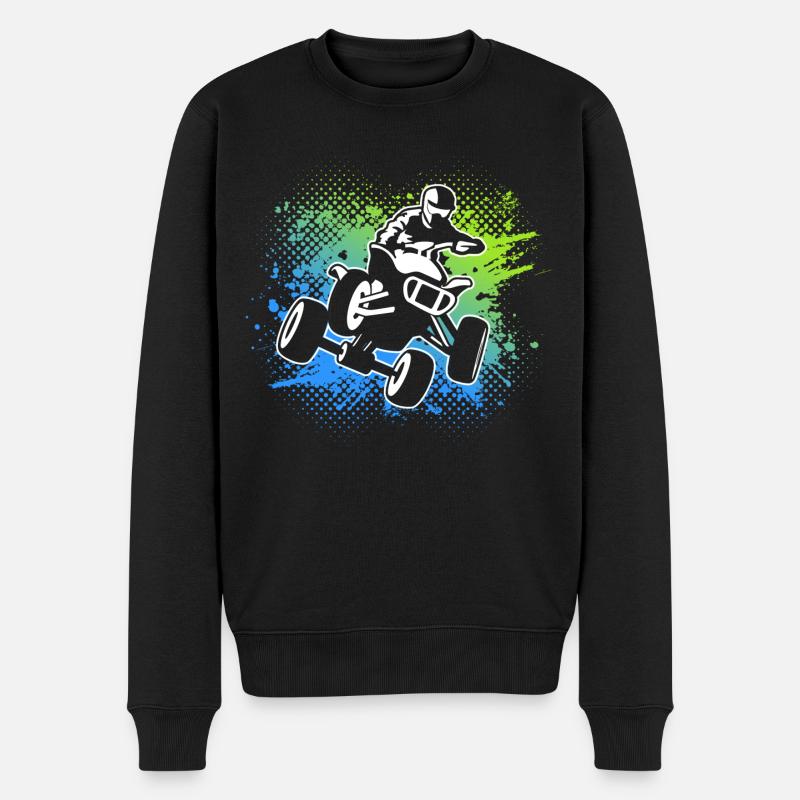 Quad Bike Quadfahrer Offroad Jungen ATV - Männer Premium Bio Pullover - Schwarz