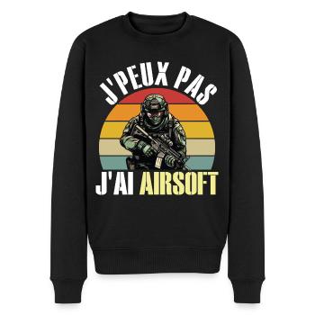 Je Peux Pas J'Ai Airsoft Humour Airsofteur - Pull Premium bio Homme - noir - Devant - Nico (187cm)