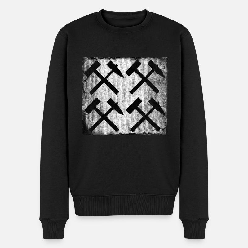 Schlägel und Eisen Bergbau Geschenk - Männer Premium Bio Pullover - Schwarz
