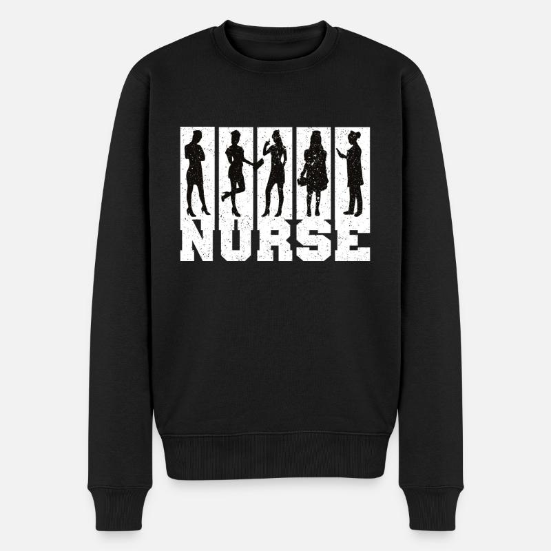 Nurse Krankenschwester Spruch Statement Beruf - Männer Premium Bio Pullover - Schwarz