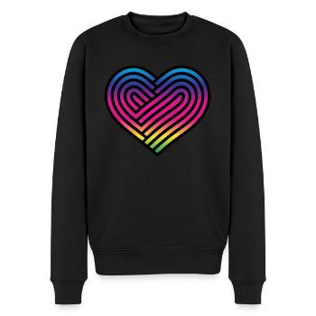 Regenbogen Herz Homosexualität LGBT Liebe - Männer Premium Bio Pullover - Schwarz - Vorne - Nico (187cm)