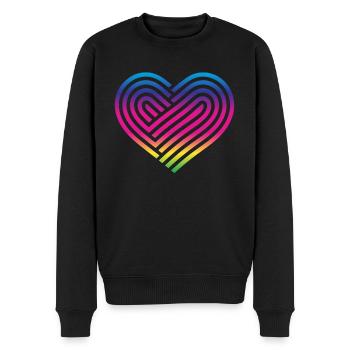 Regenbogen Herz Homosexualität LGBT Liebe - Männer Premium Bio Pullover - Schwarz - Vorne - Nico (187cm)