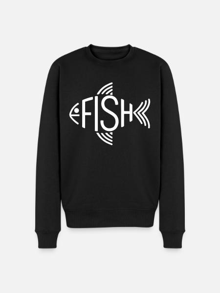 Fish Bone Skeleton Herringbone Fishing - Men's Premium Organic Jumper - black