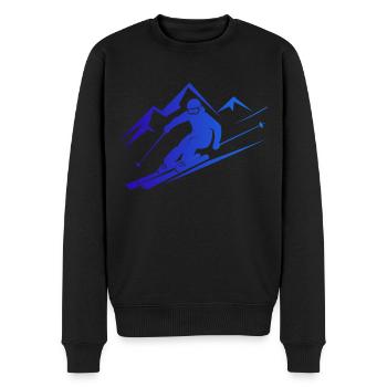 Skifahrer Ski Winter Winterurlaub Wintersport - Männer Premium Bio Pullover - Schwarz - Vorne - Nico (187cm)